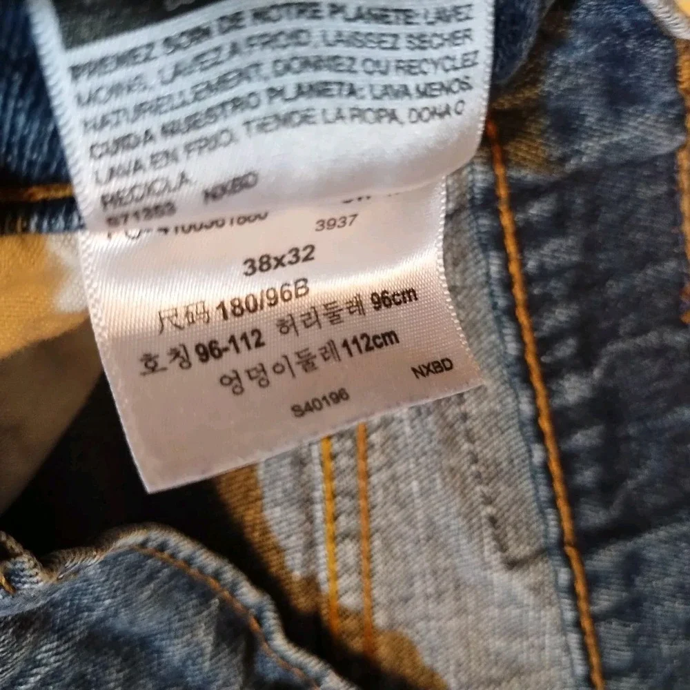 Levis Relaxed Fit Dark‎ Wash Jeans 39x28 (Tag 38x32) Straight Leg Western Cowboy